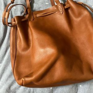 EUC madewell drawstring transport tote cognac